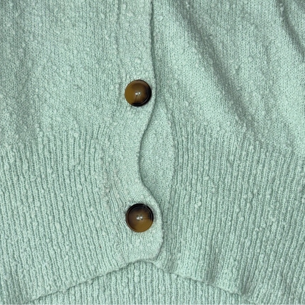 Free People Found My Friend Cardigan Ocean Lilly Cotton Blend women’s Medium - Picture 7 of 8